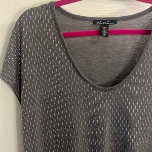 NWOT Kenneth Cole New York Grey & Silver Top Large